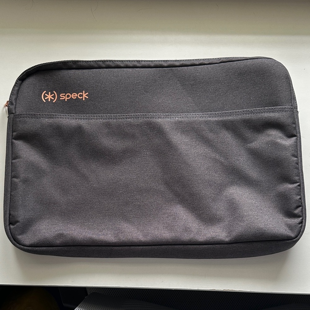 Speck Gray Tablet Sleeve with Orange Logo